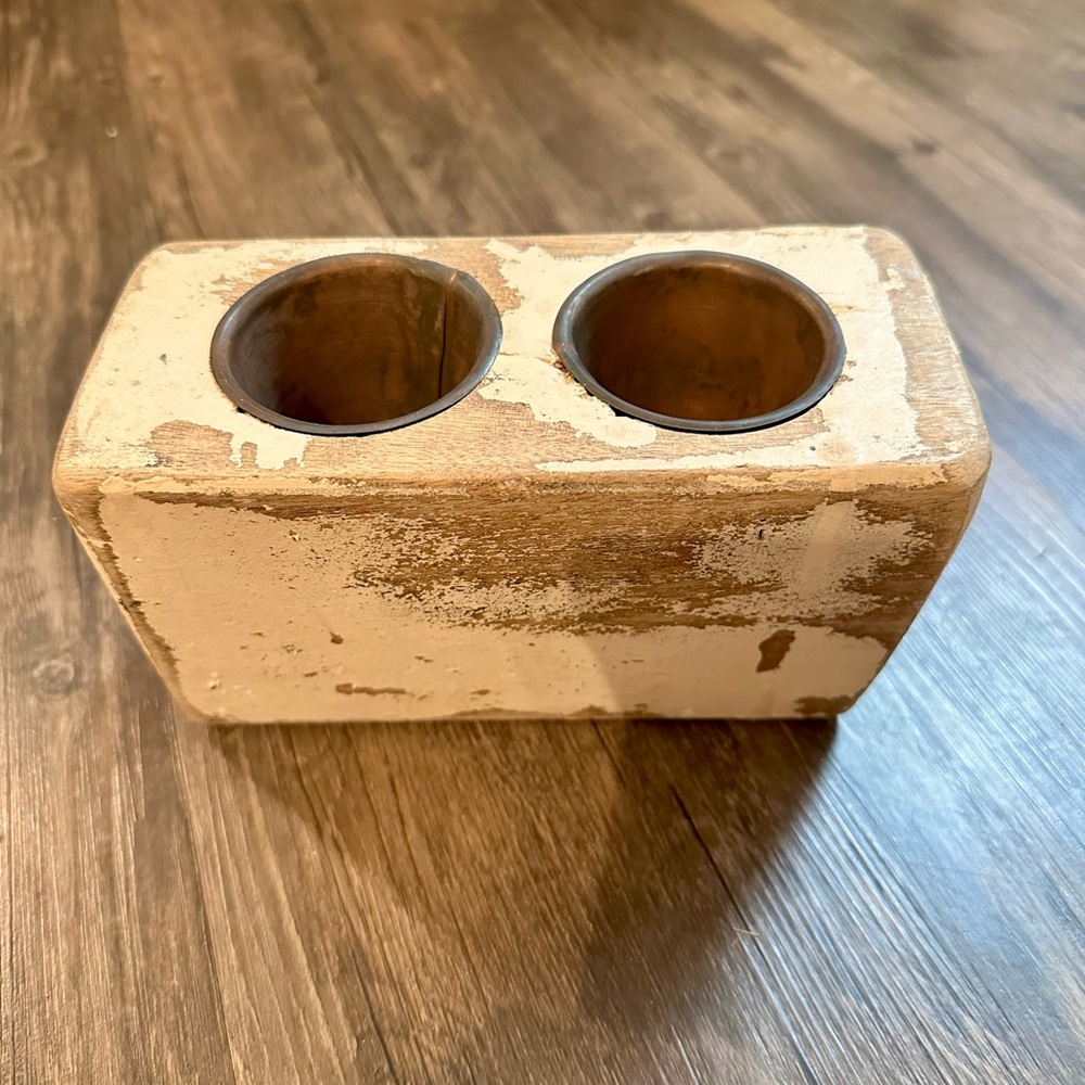 Rustic Cream Candle Holder